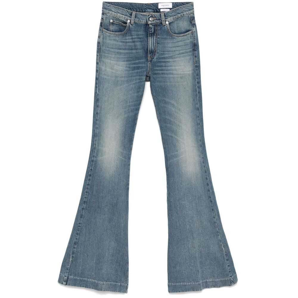 Alexander Mcqueen Blue Denim - Flared Jeans Women - 1