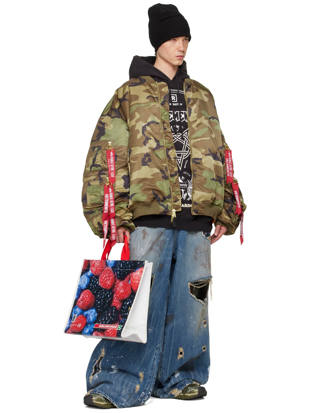 Khaki Alpha Industries Edition Cargo Reversible Bomber Jacket - 4