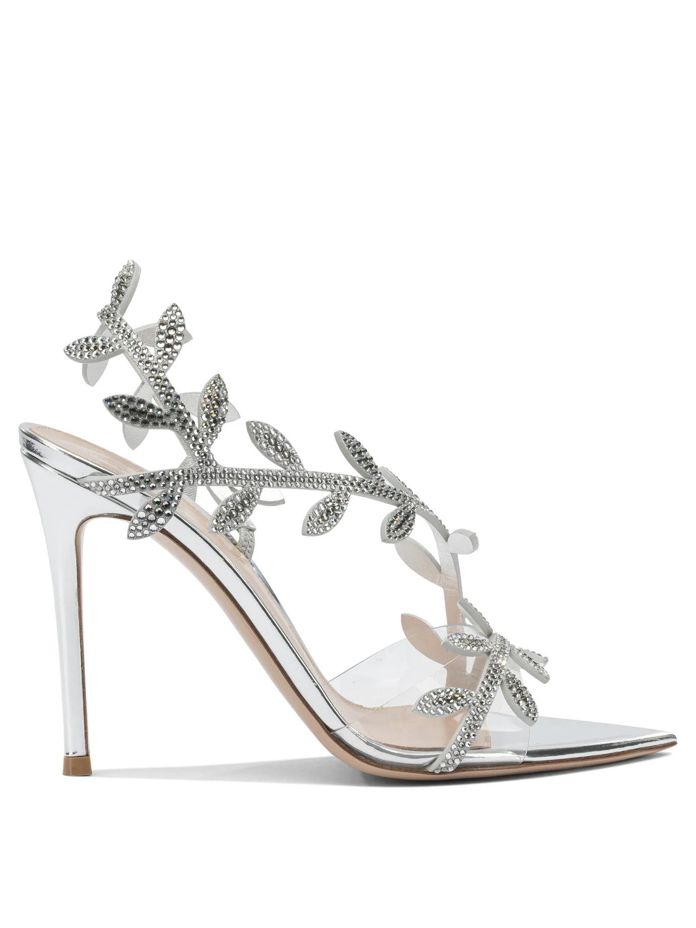 Crystal Flavia 105mm Sandals Silver - 1