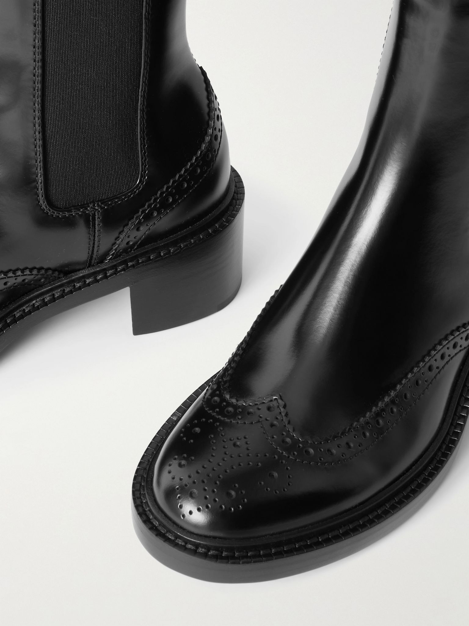 Vincent perforated leather Chelsea boots Black - 4
