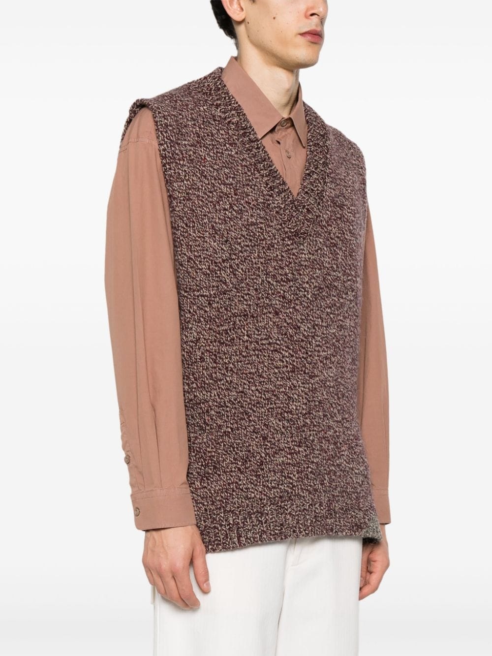 Mended wool-blend vest - 3
