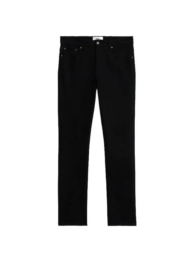 Men's Slim Fit Straight Pants Black - 1