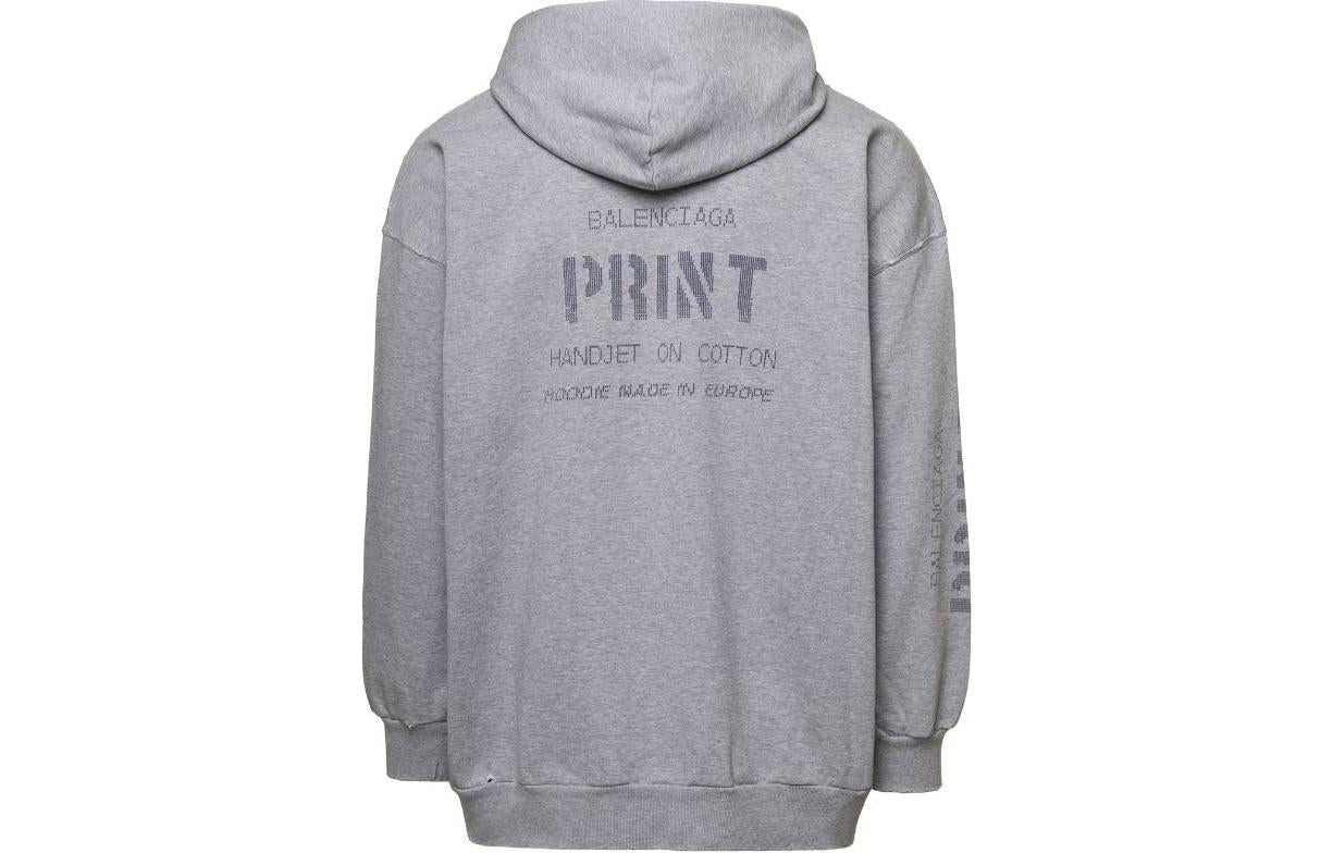Balenciaga Print Zip-Up Hoodie Small Fit 'Grey' 744454TOVN41167 - 2