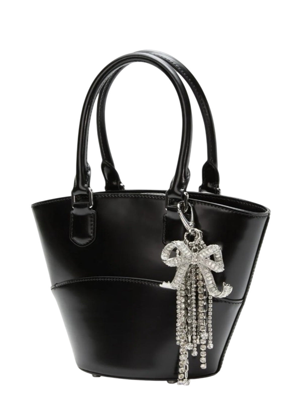 Self-Portrait Women Black Leather Charm Tote - 2