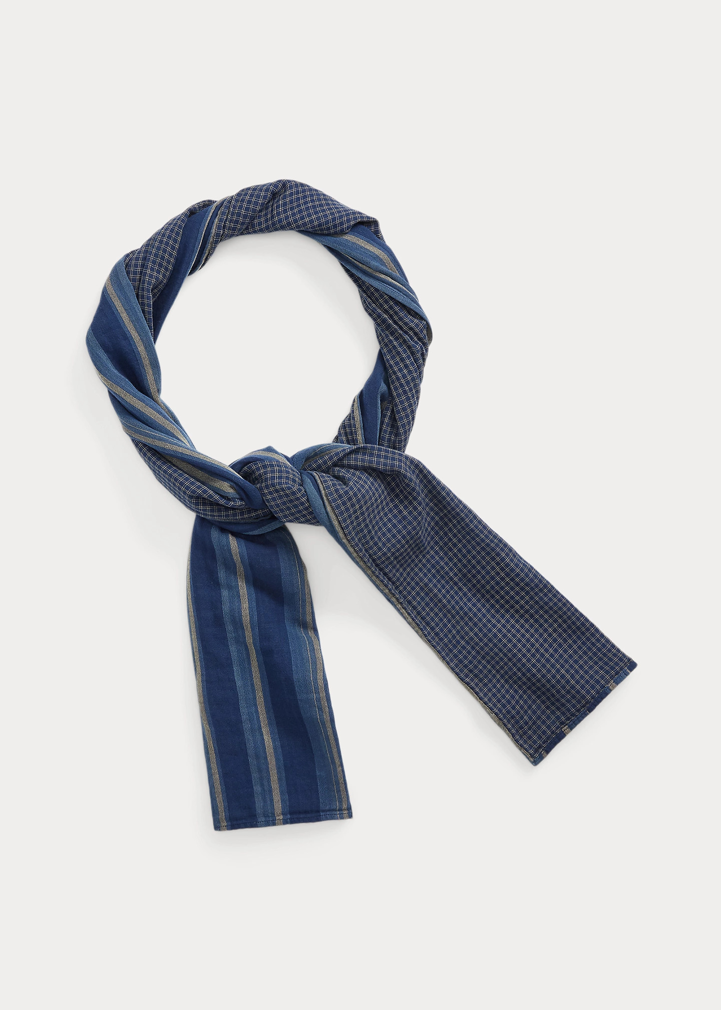 Striped Double-Faced Cotton Scarf - 2