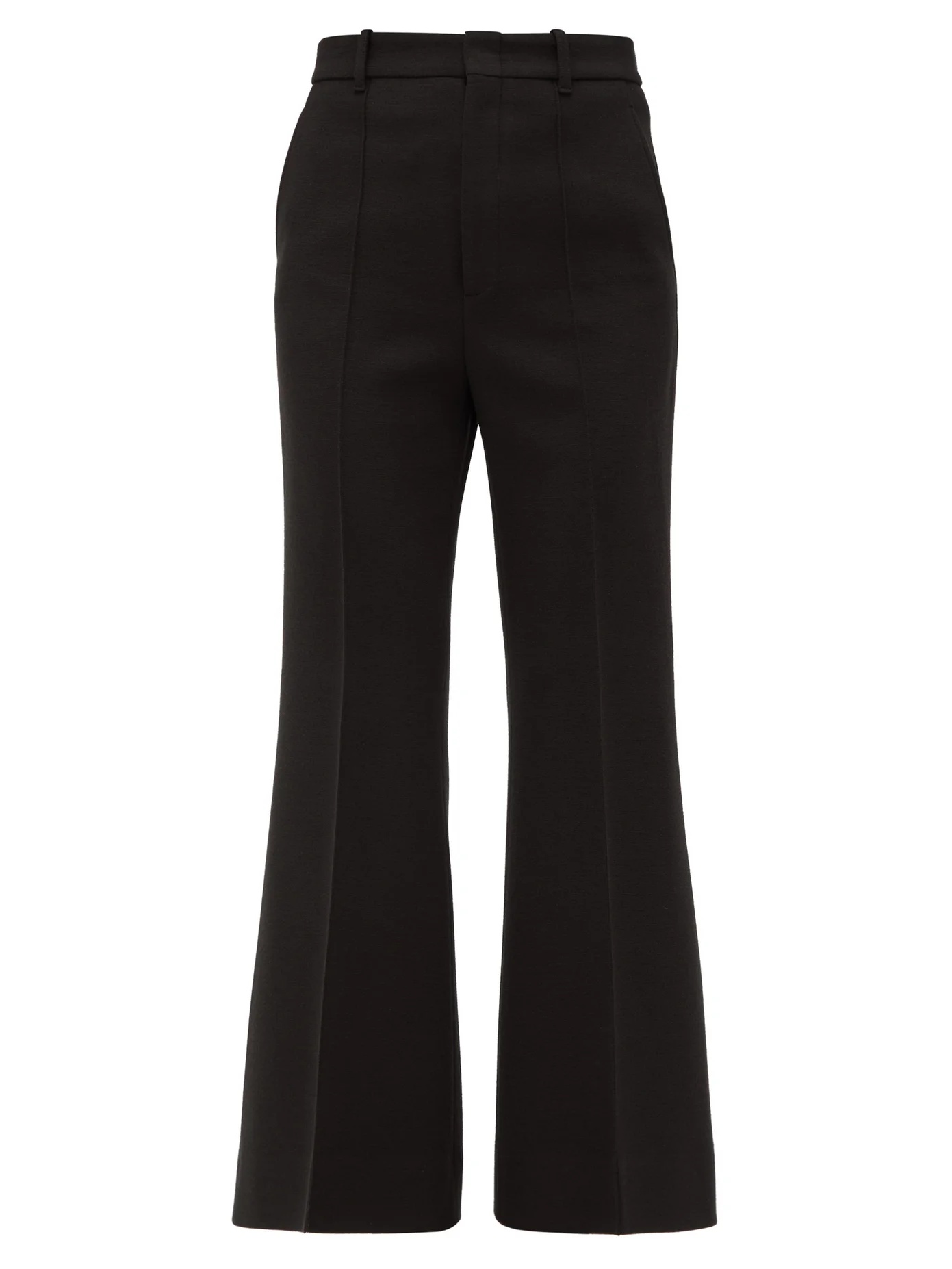 High-rise wool-blend flared trousers - 1