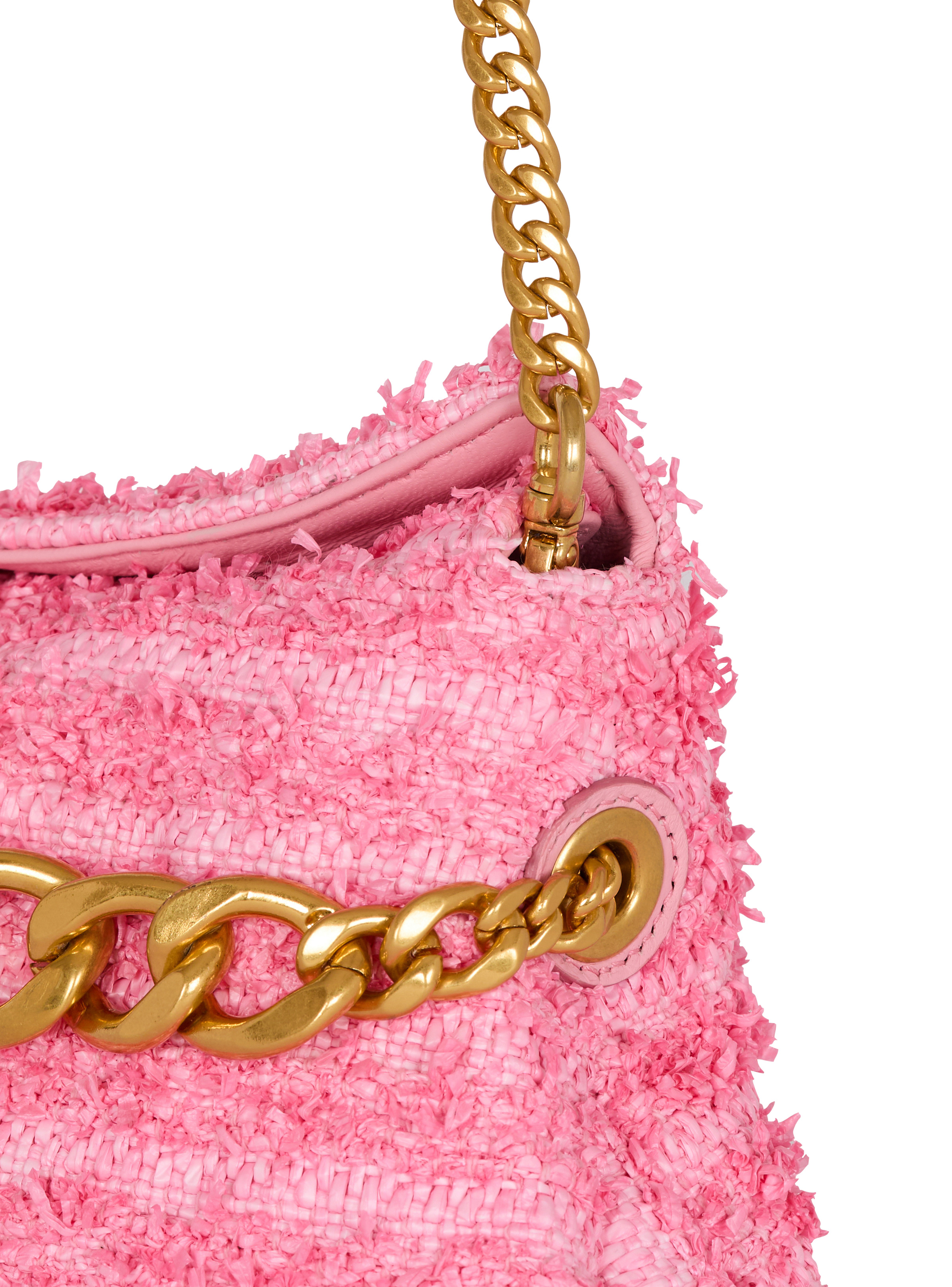 1945 Soft clutch bag in tweed-effect raffia - 5