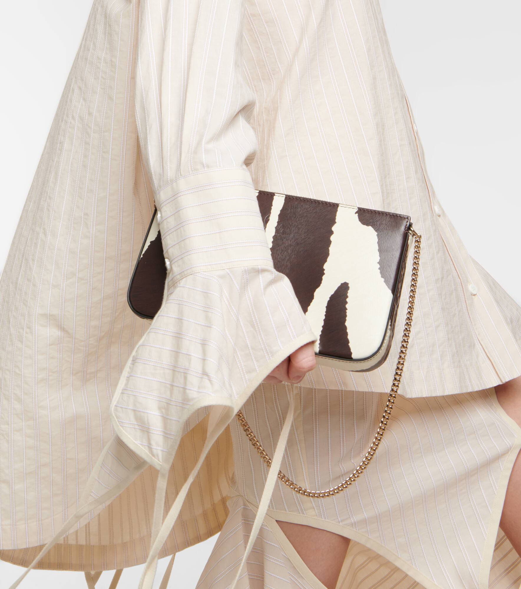 Loubila zebra-print leather clutch - 5