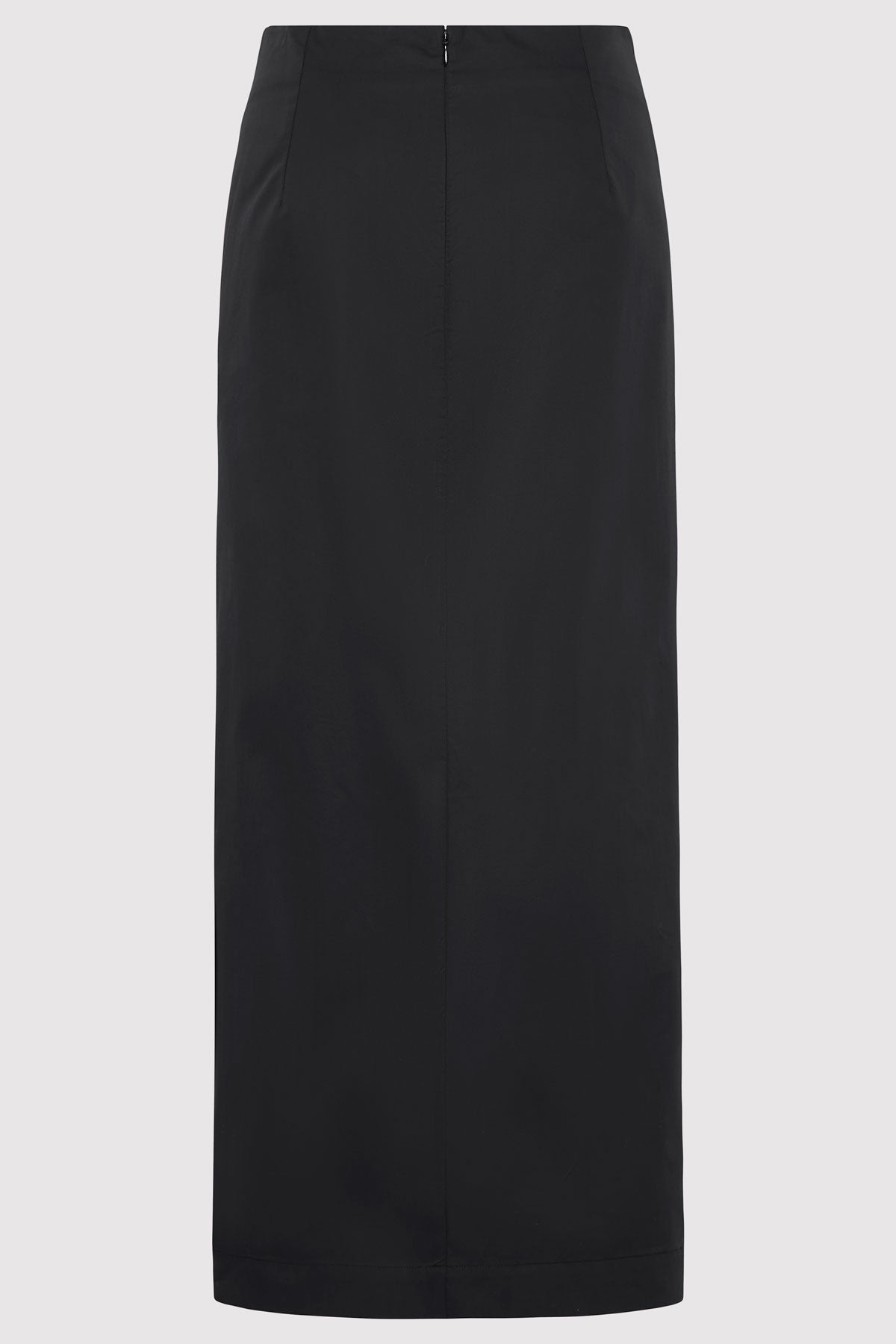 Cotton Tuck Midi Skirt - Black - 7