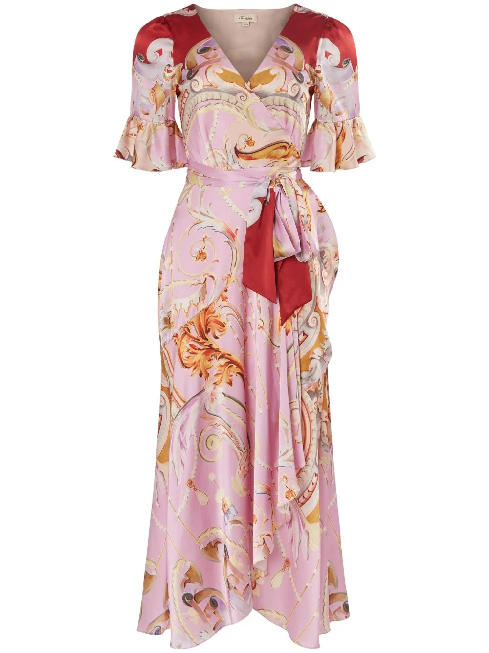 Carline-print wrap dress - 1