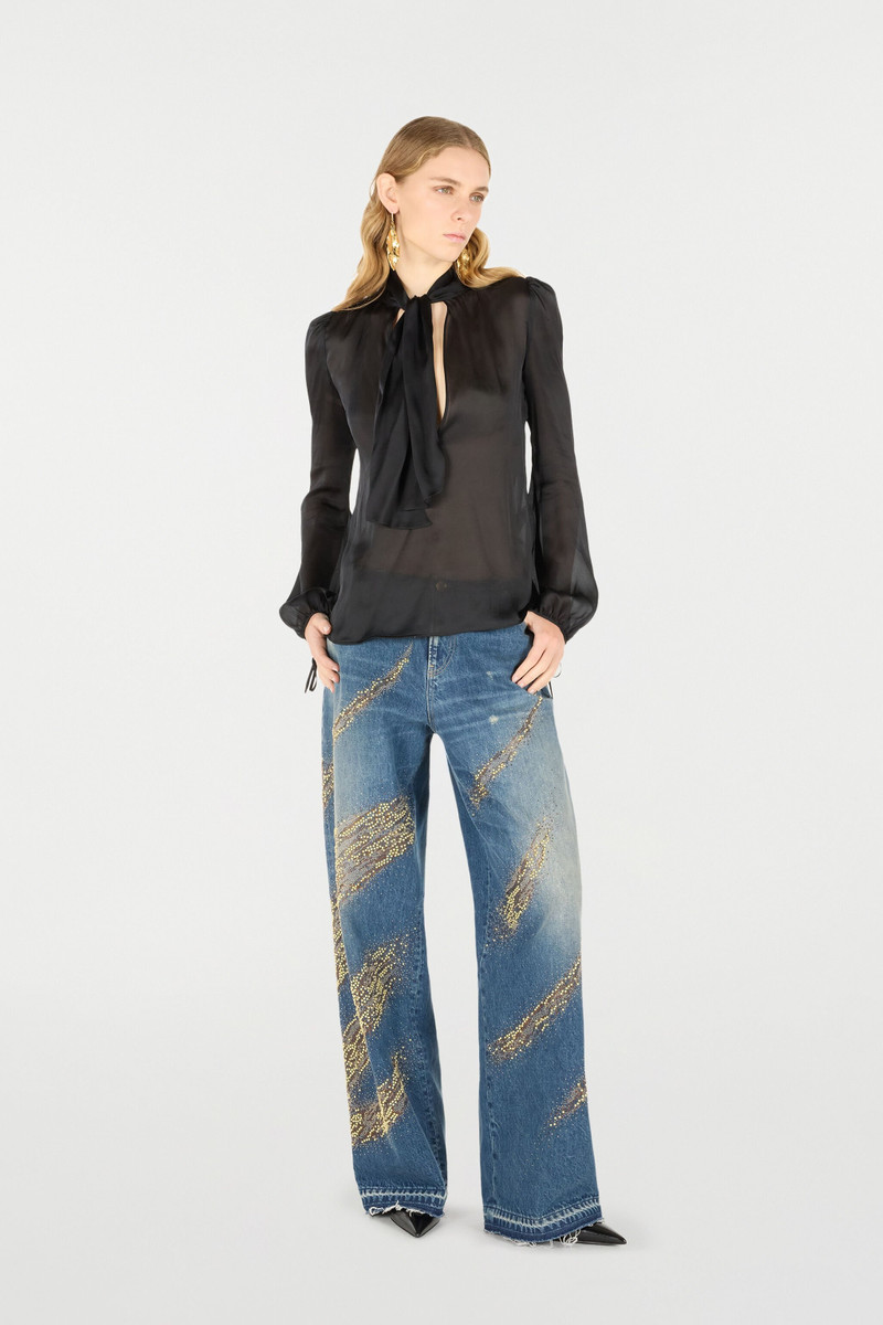 Roberto Cavalli Shirt With Bow And Cutout outlook