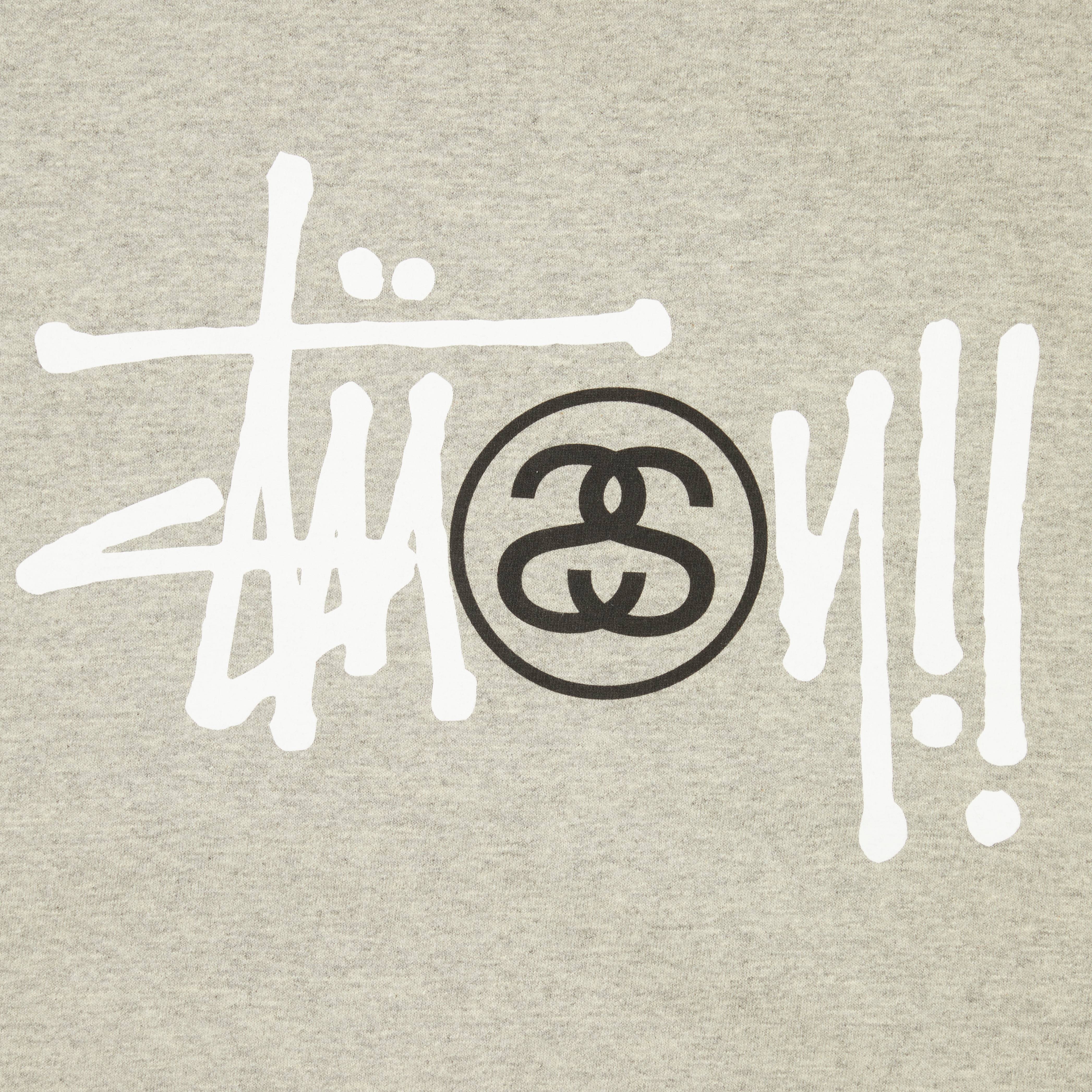 Stussy Basic Logo SS Stock Tee 'Grey Heather' - 3