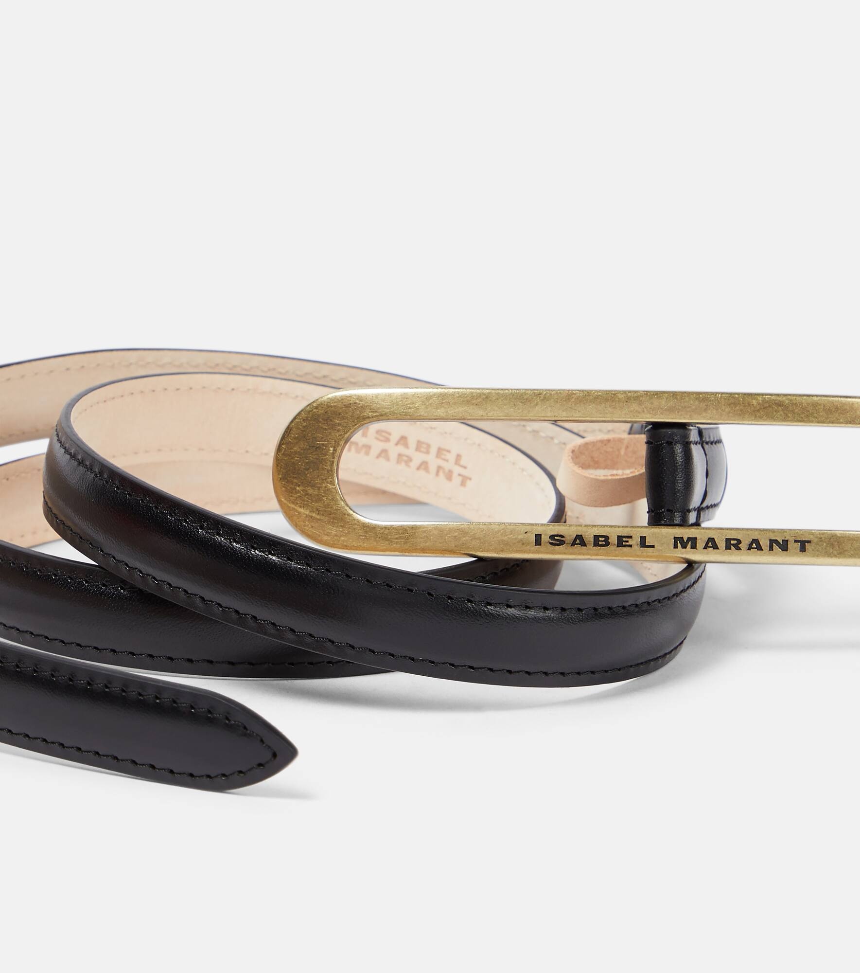 Logo leather belt - 3