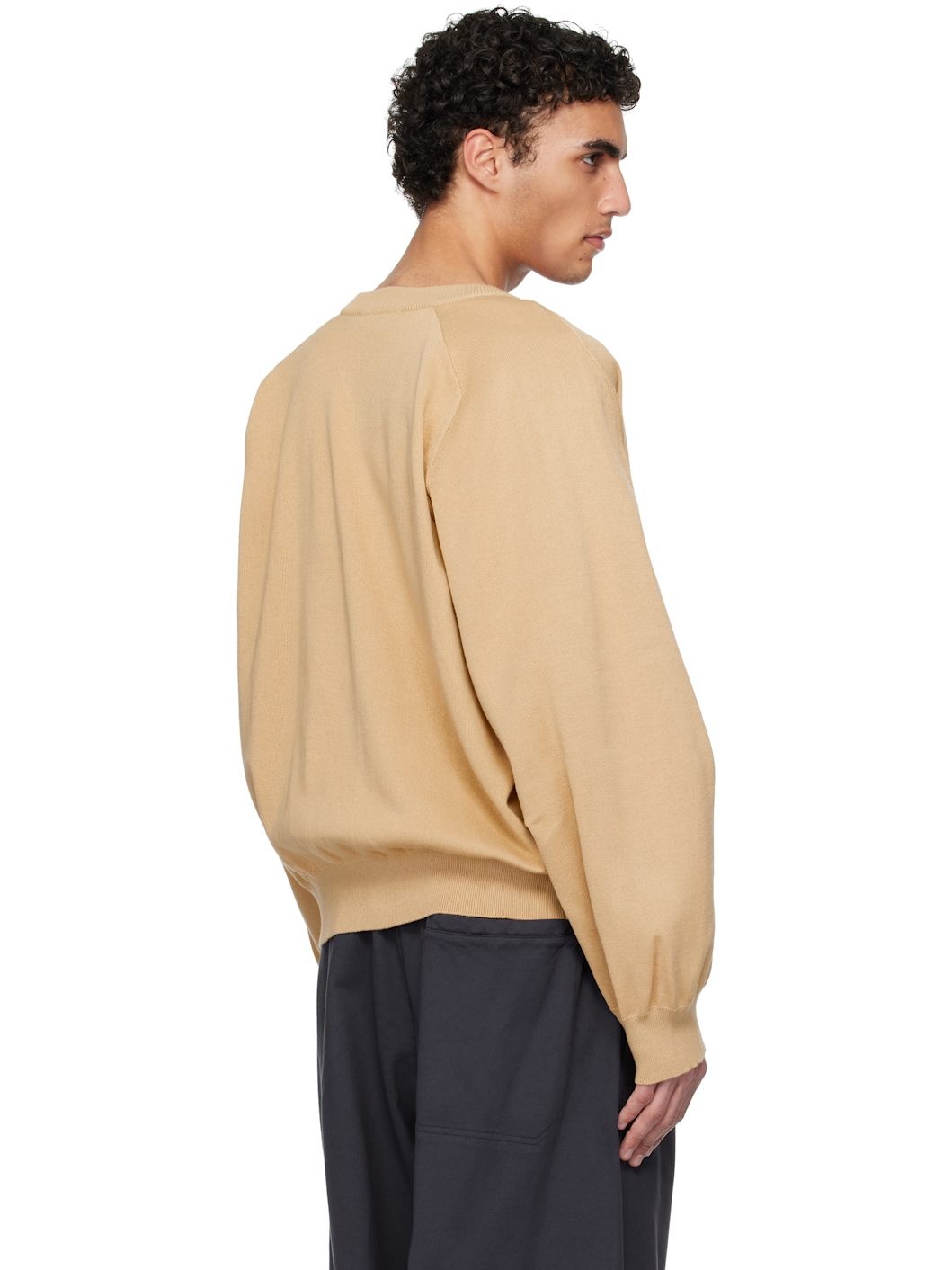 Beige V Neck Cardigan - 3