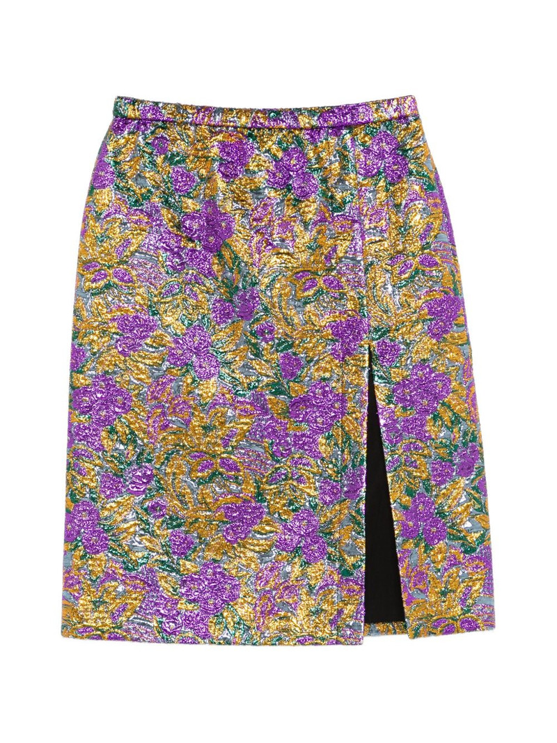 floral-print front-slit skirt 1