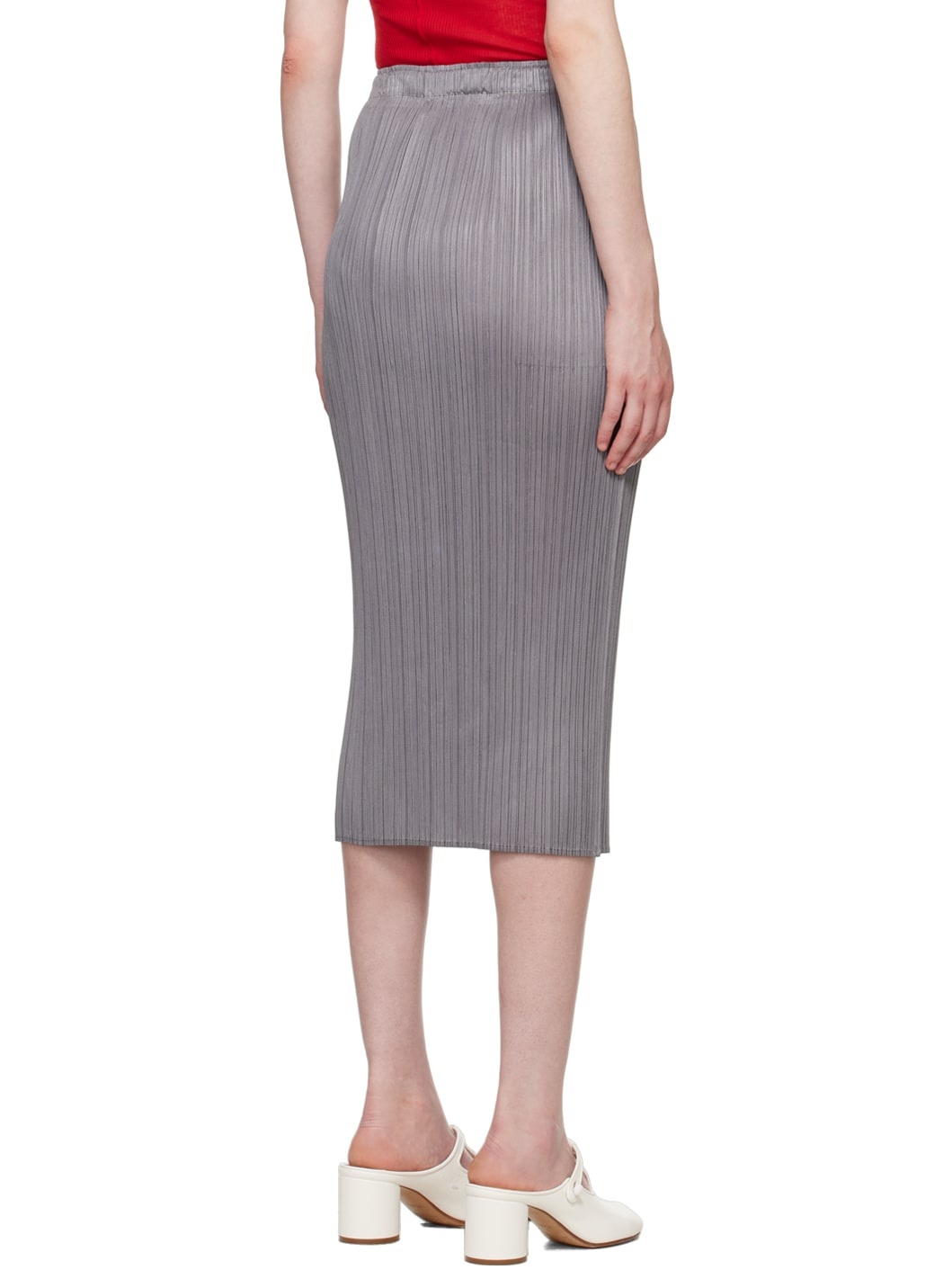 Gray Basics Midi Skirt - 3