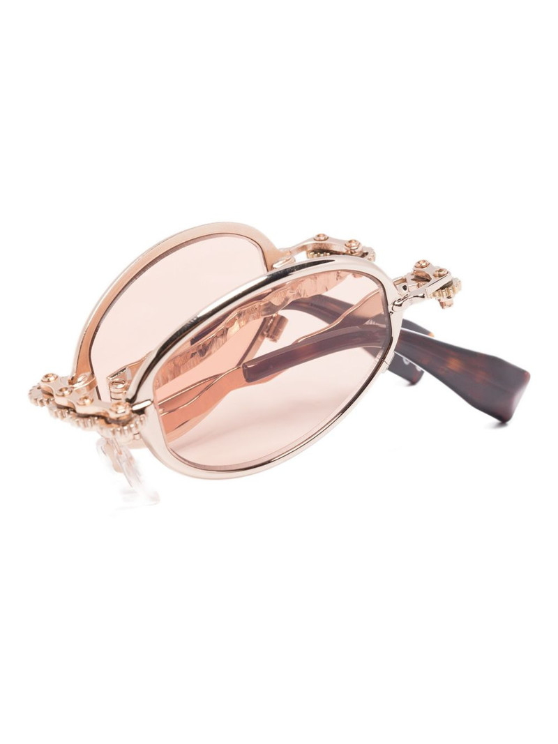 sculpted oval-frame sunglasses 3