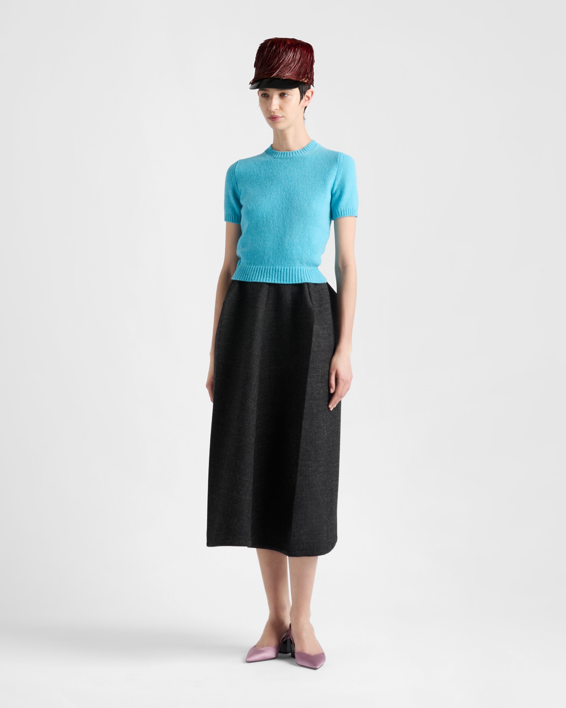 Short-sleeved cashmere sweater - 2