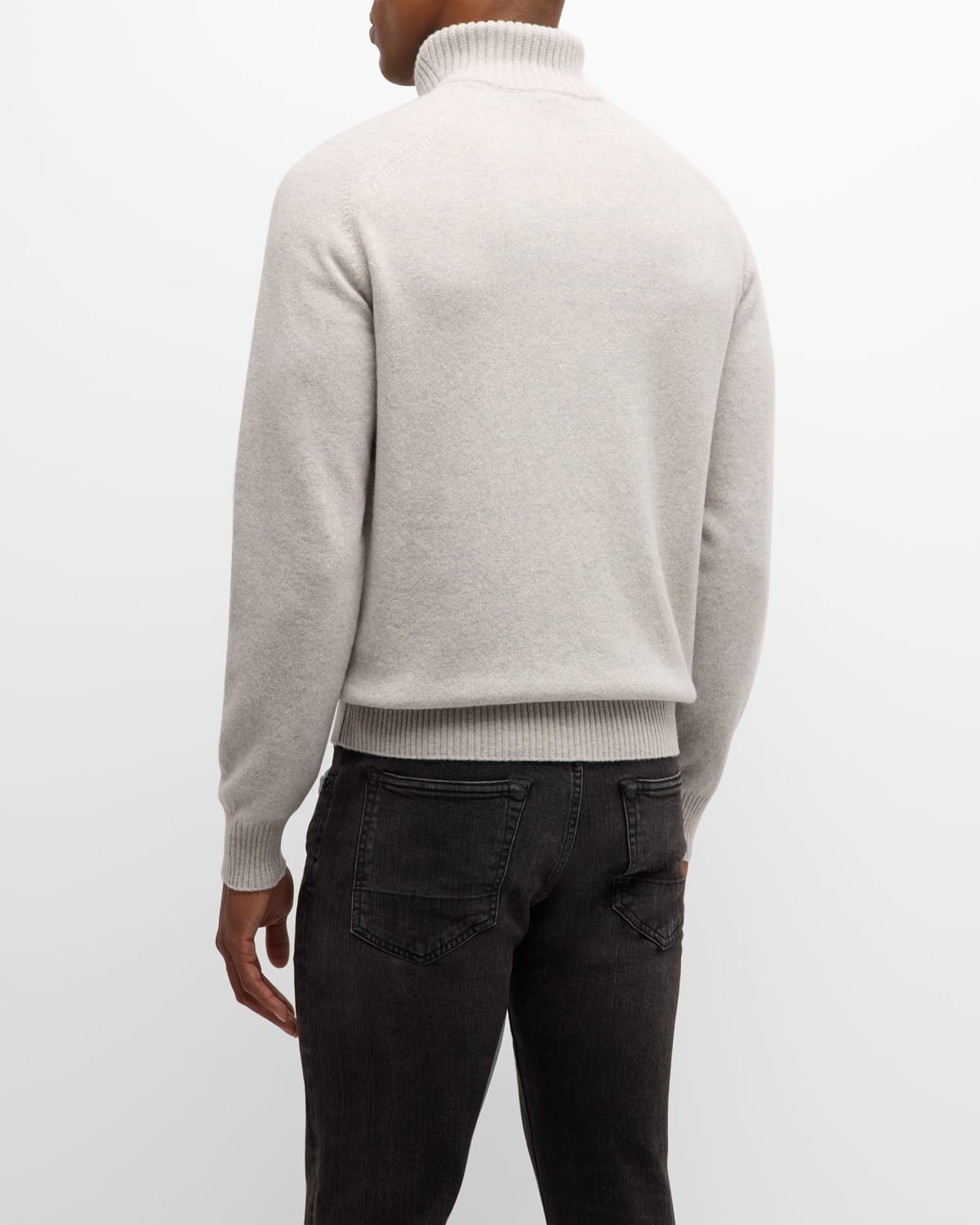 Men's Cashmere Lambswool Half-Zip Sweater - 4