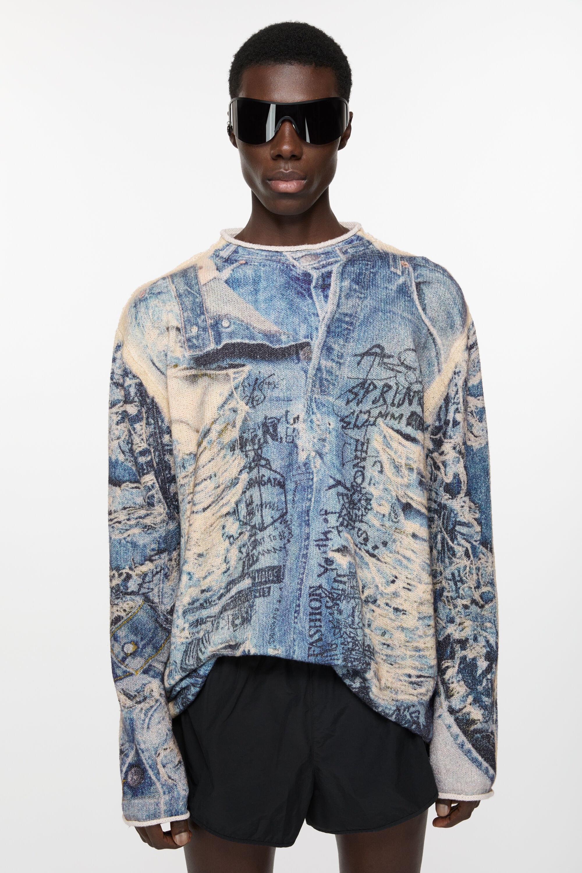 Printed sweater - Denim Blue - 2