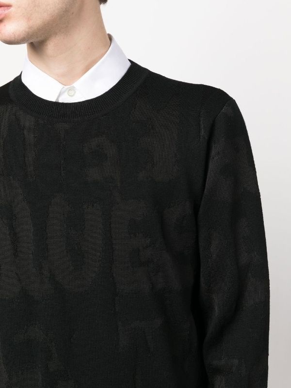 スウェット・トレーナー ALEXANDER MCQUEEN Graffiti Jacquard Jumper Black Alexander McQueen ALEXANDER MCQUEEN Graffiti Jacquard Jumper