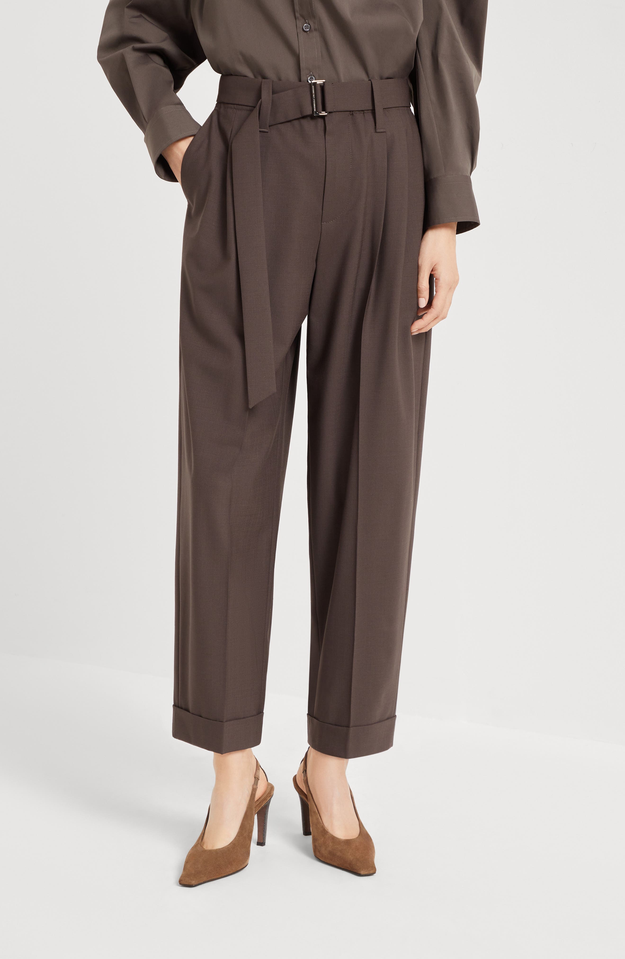 Brunello Cucinelli Sartorial Baggy trousers in Cocoa at Nordstrom - 2