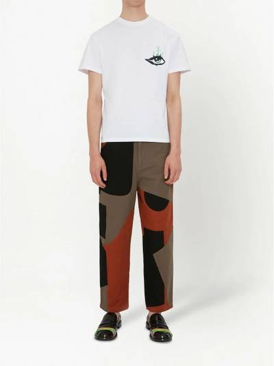 JW Anderson eye-embroidered logo T-shirt outlook