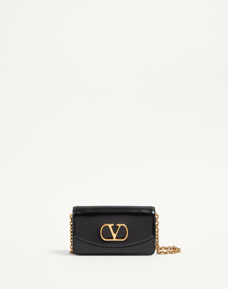 VALENTINO GARAVANI VAIN CLUTCH BAG IN SHINY CALFSKIN 1
