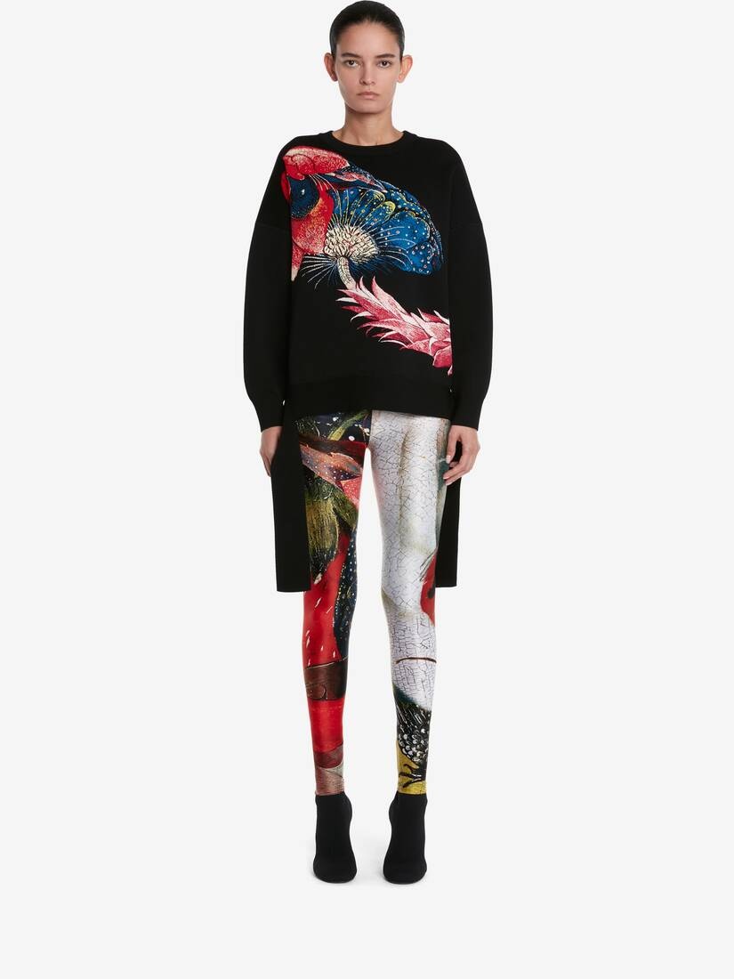 Women's Hieronymus Bosch Oversized Jacquard Sweater in Black/red/blue - 2