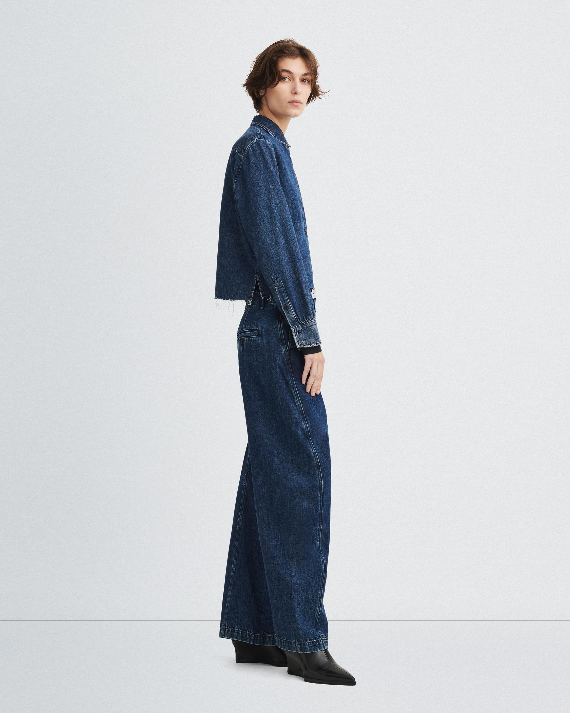 Maxine Cropped Denim Shirt
Classic Fit Button Down - 4