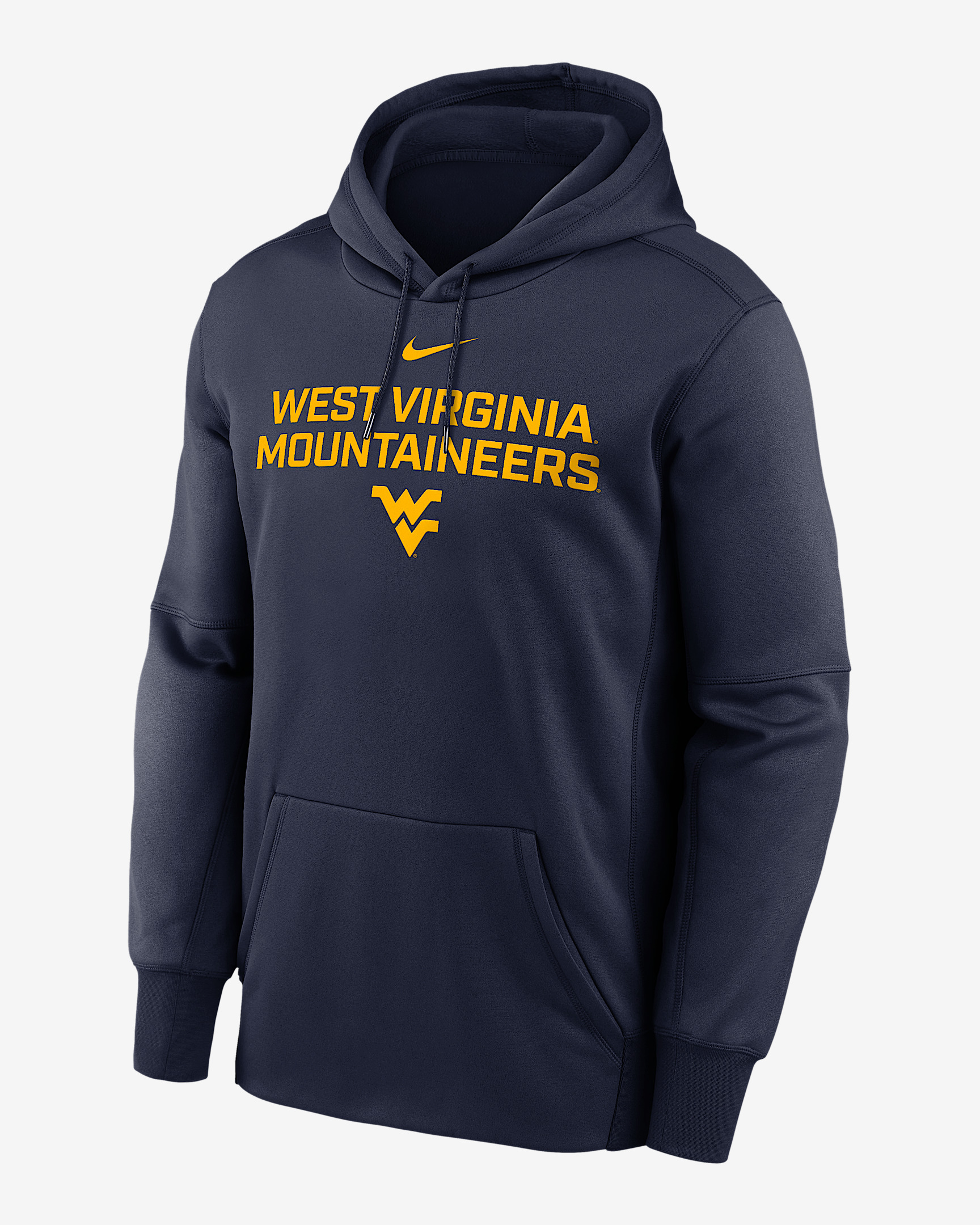 West Virginia Team Stacked Men’s Nike Therma College Pullover Hoodie - 1