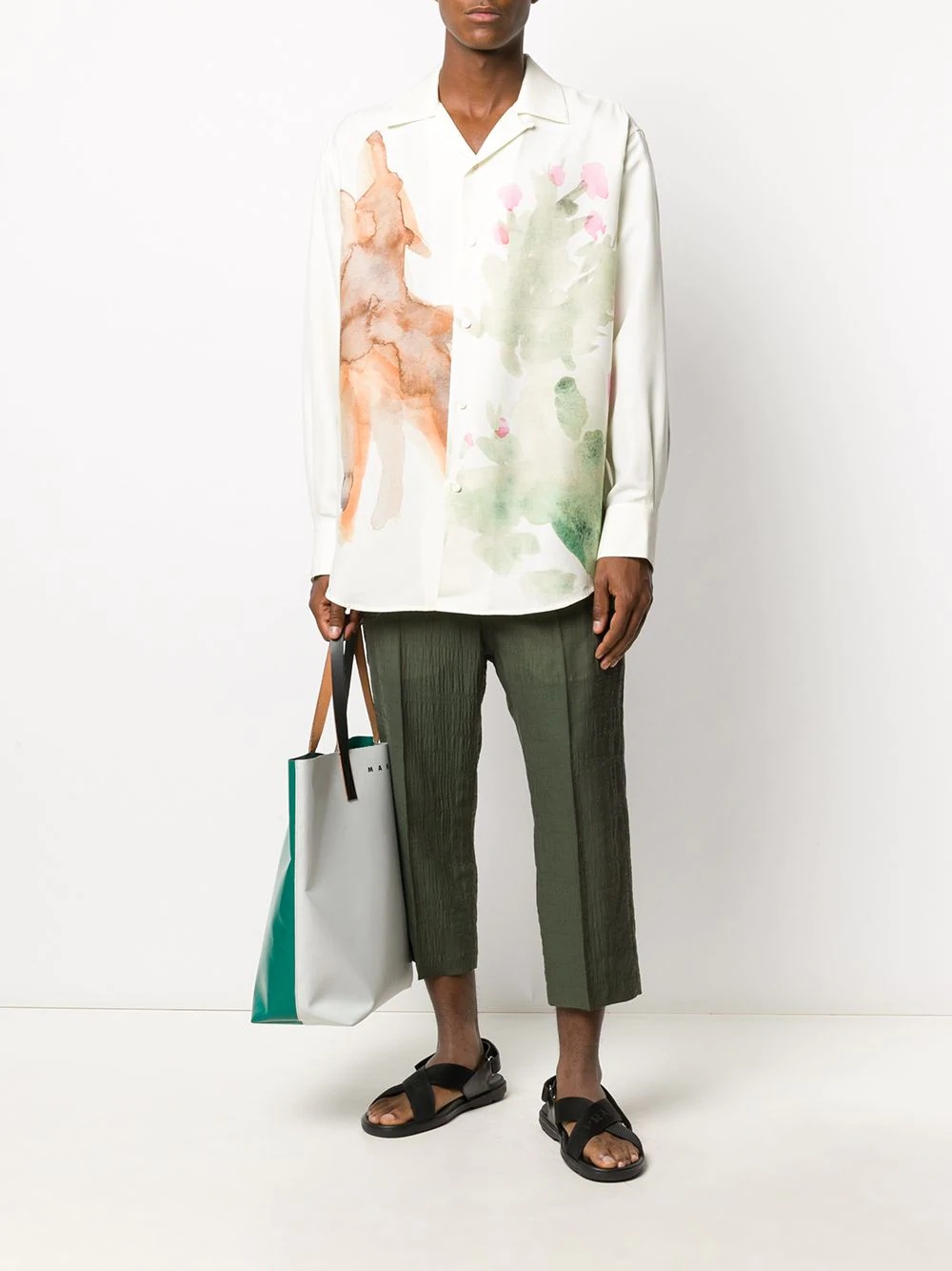 oversized coyote-print shirt - 2