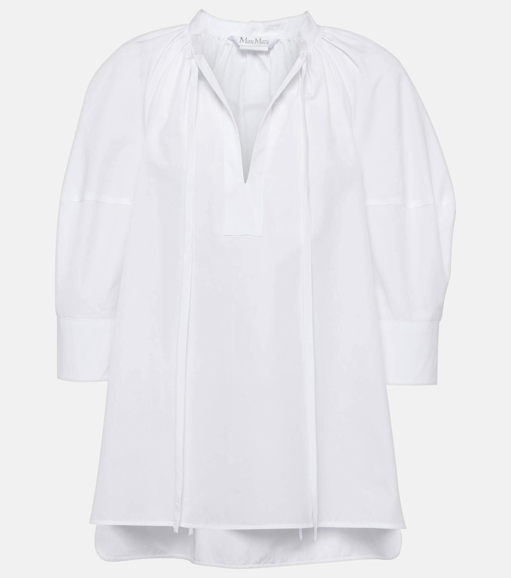 Capri puff-sleeve cotton blouse - 1