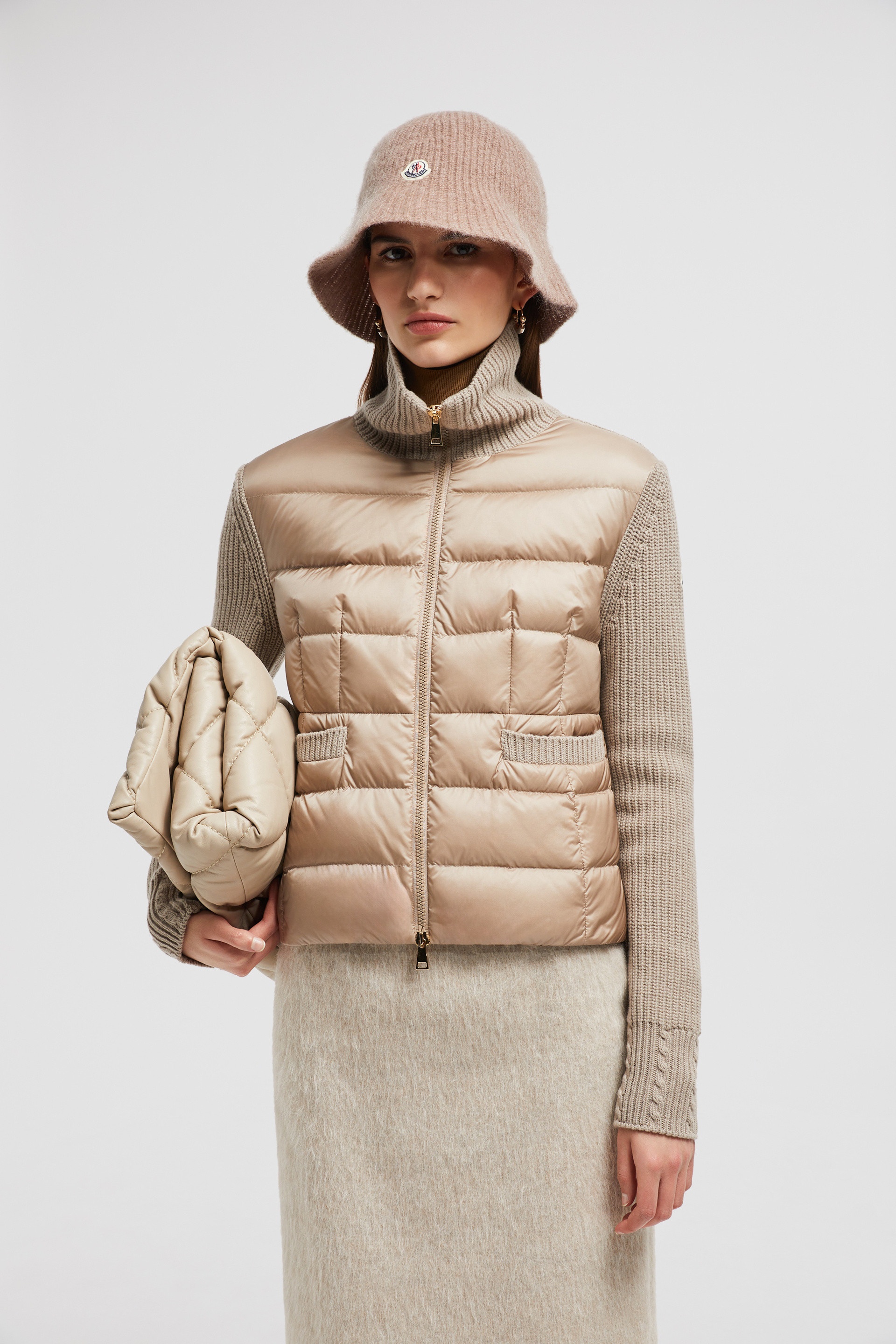 Padded Wool Zip-Up Cardigan - 2