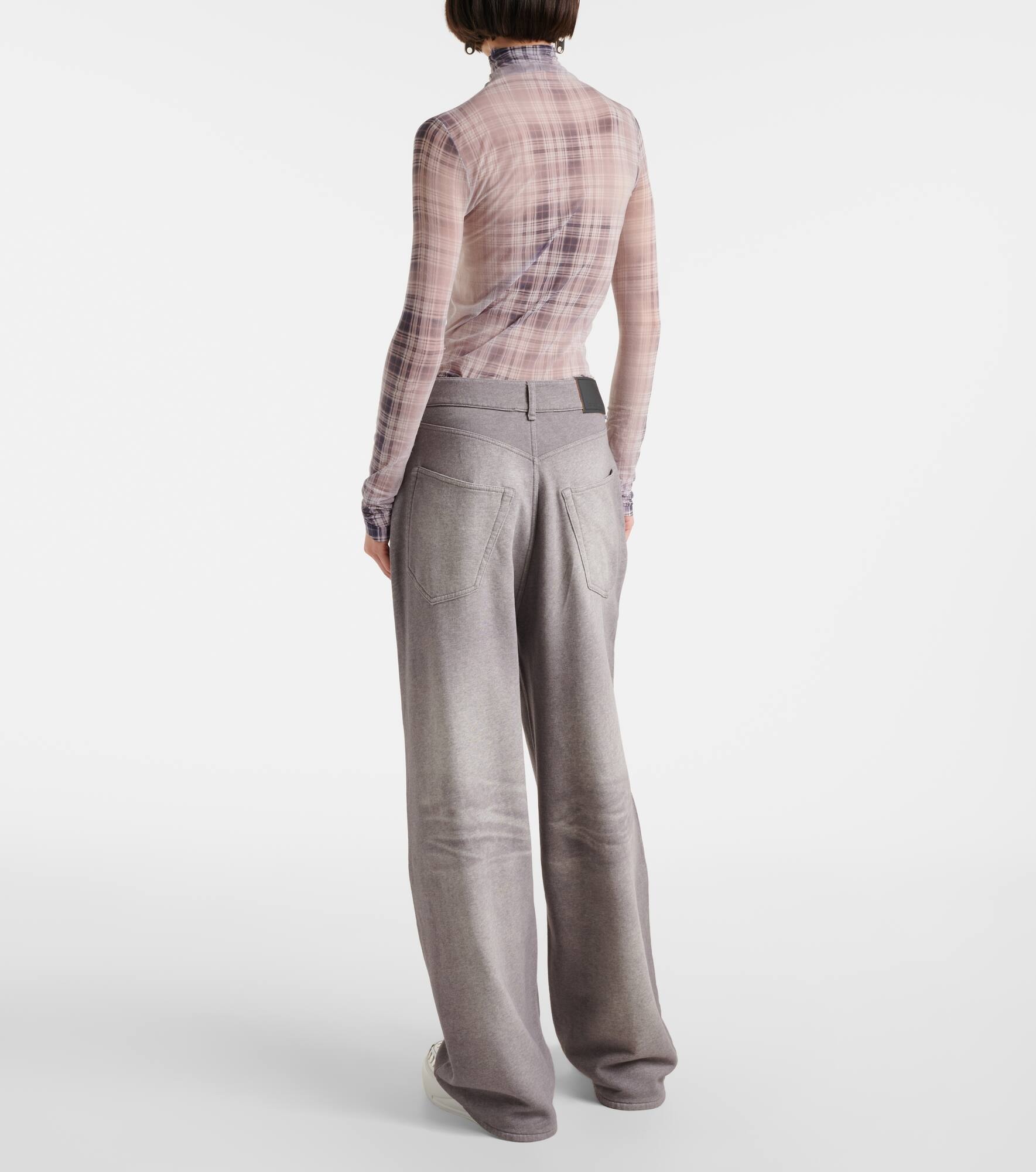 Mid-rise cotton fleece wide-leg pants - 3