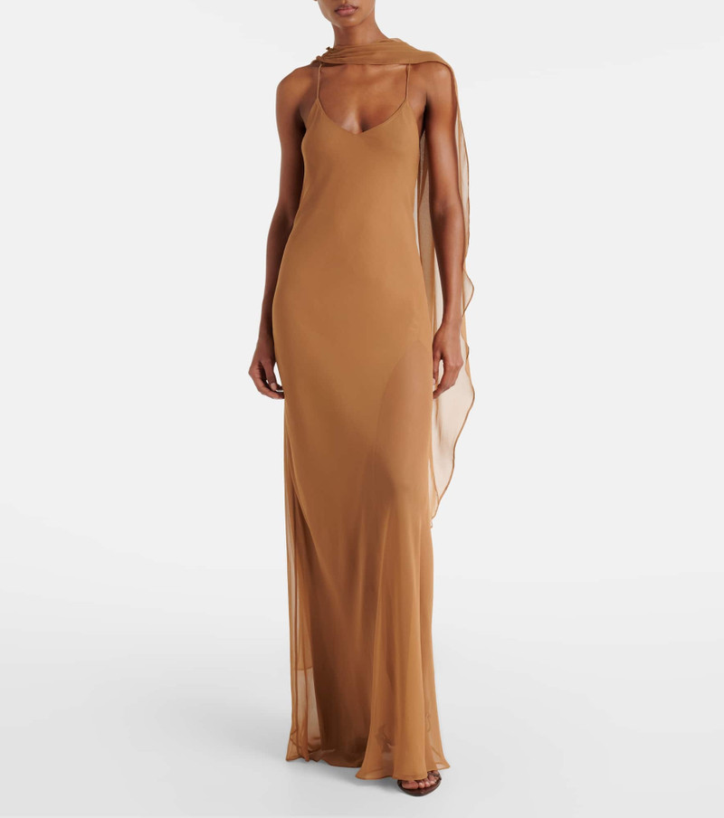 THE SEI Caped silk satin gown outlook