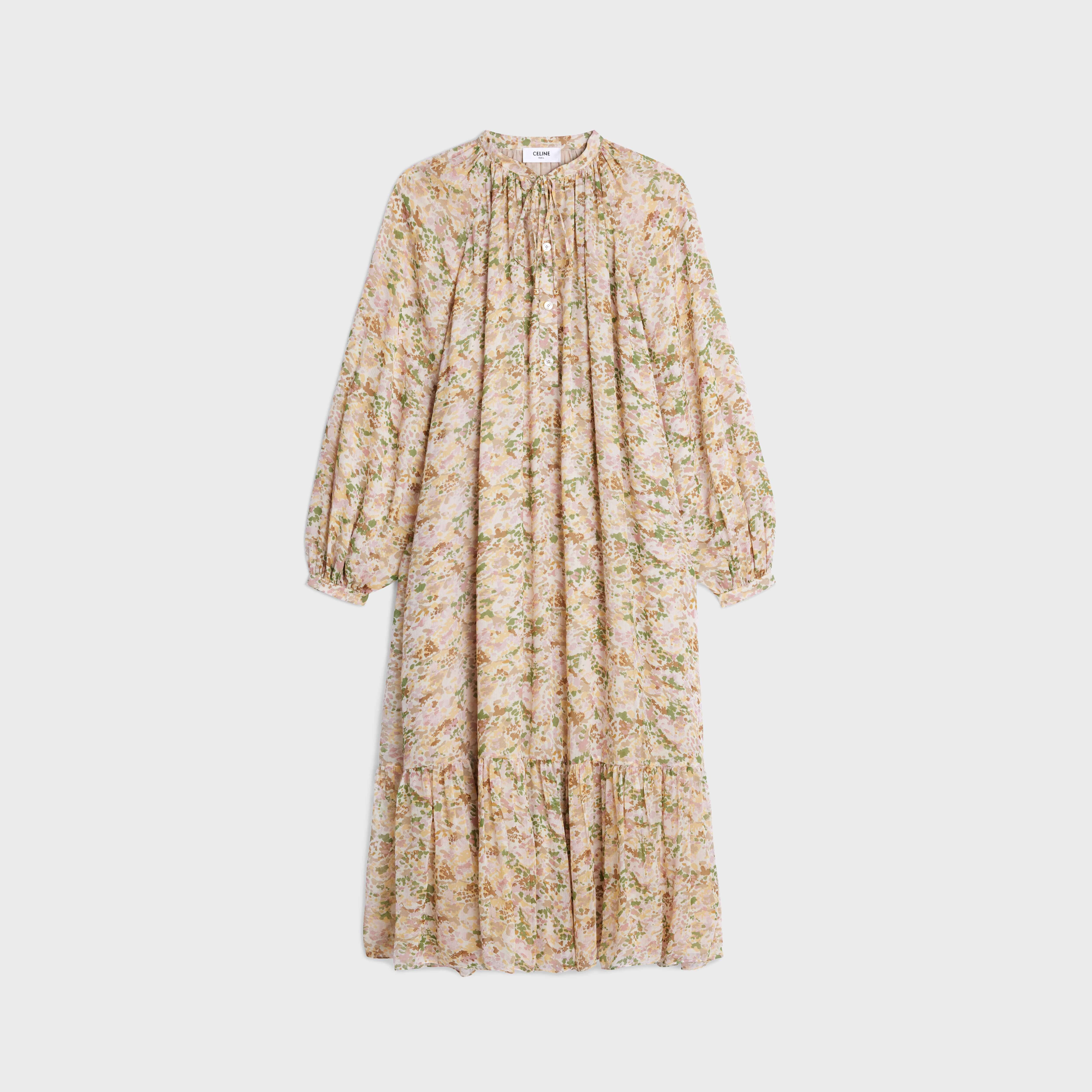 folk dress in silk crepon - 1