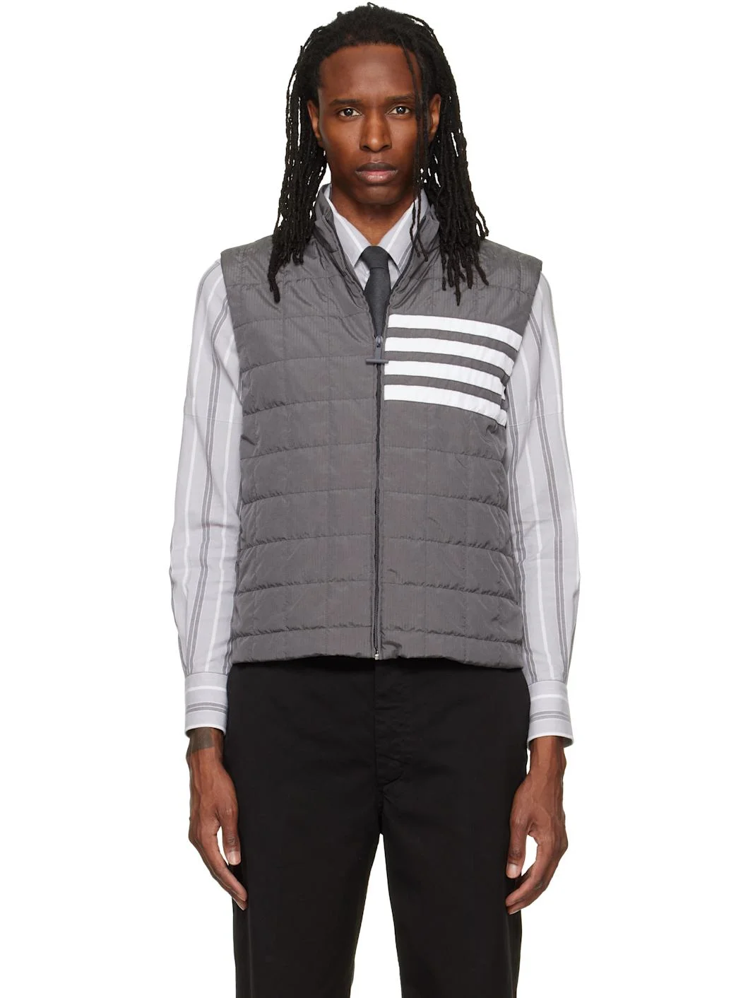 Gray Ripstop Light Weight Down Vest - 1