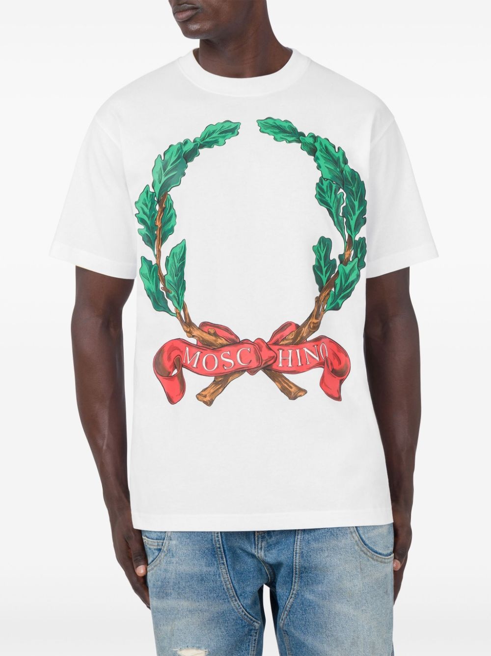 Laurel-print jersey T-shirt - 2
