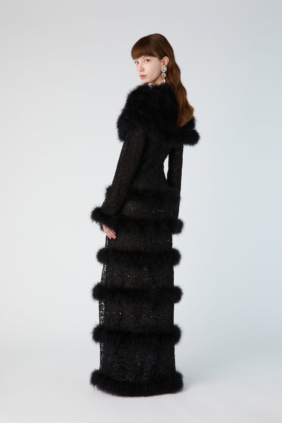 LACE COAT WITH FEATHERS - 5