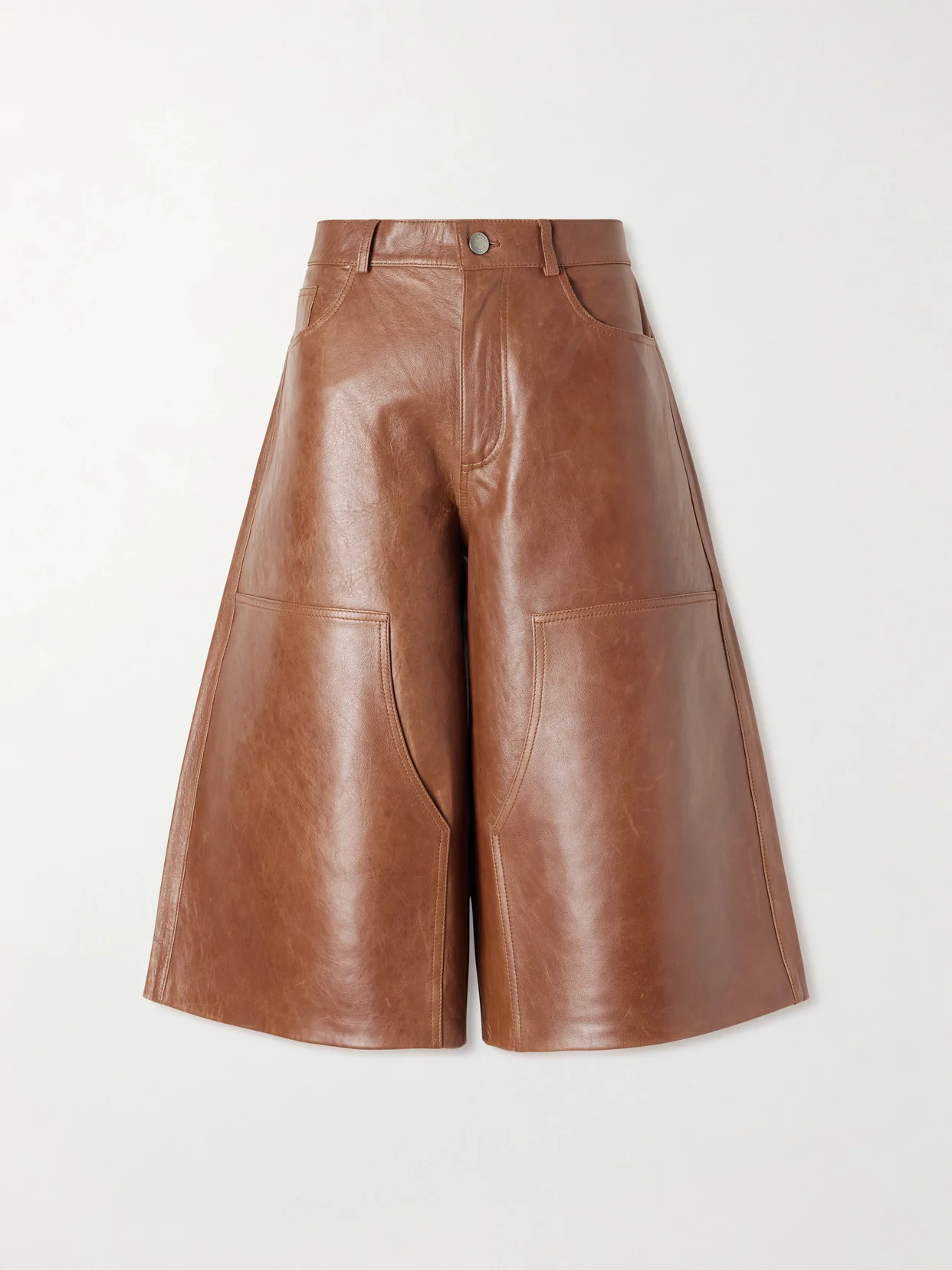 Legacy Leather Wide-leg Shorts - 1