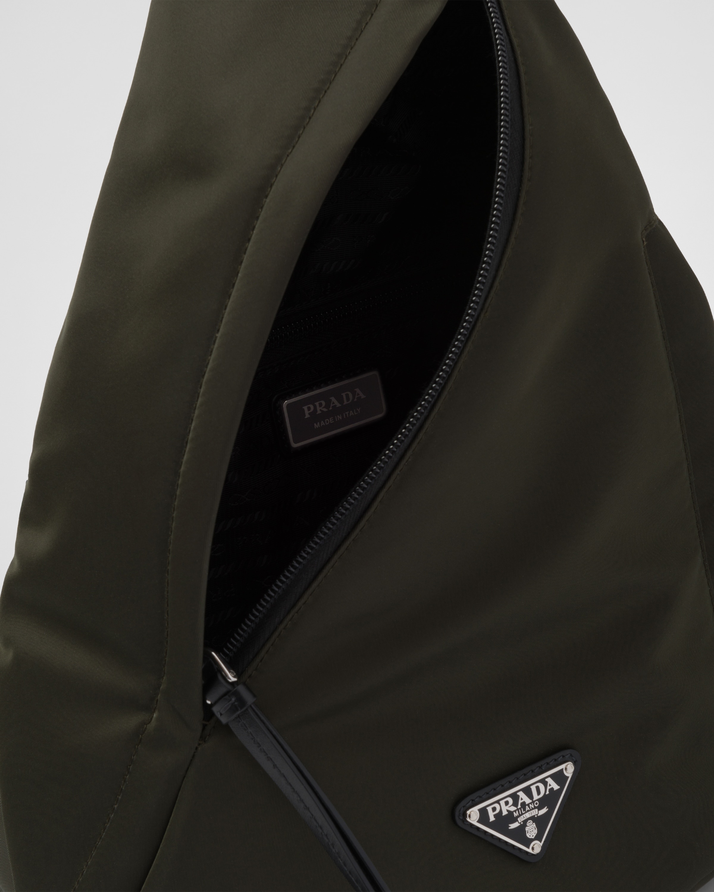 Re-Nylon and leather backpack - 4