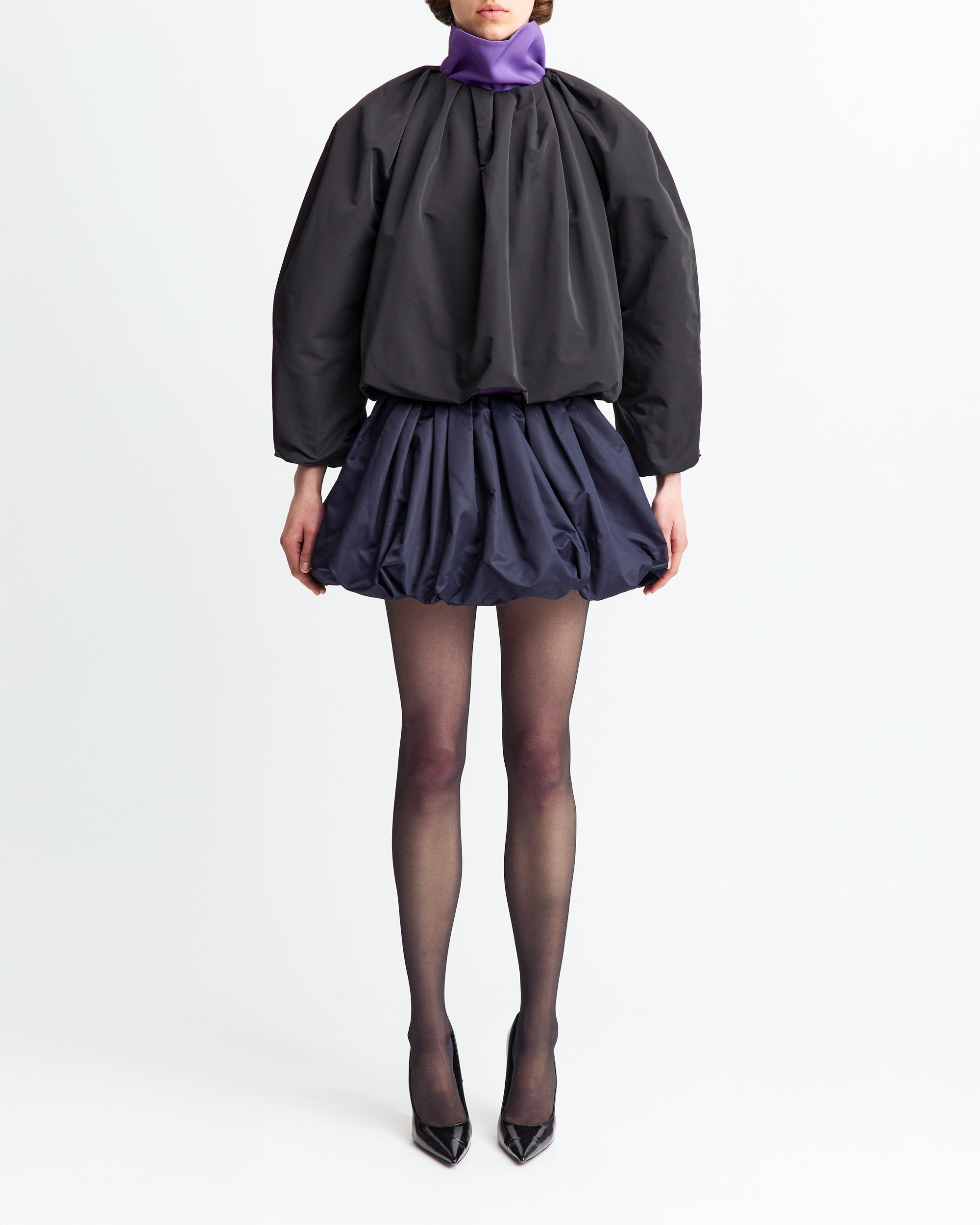 ANFI MINI SKIRT IN TECHNICAL COATING - 2