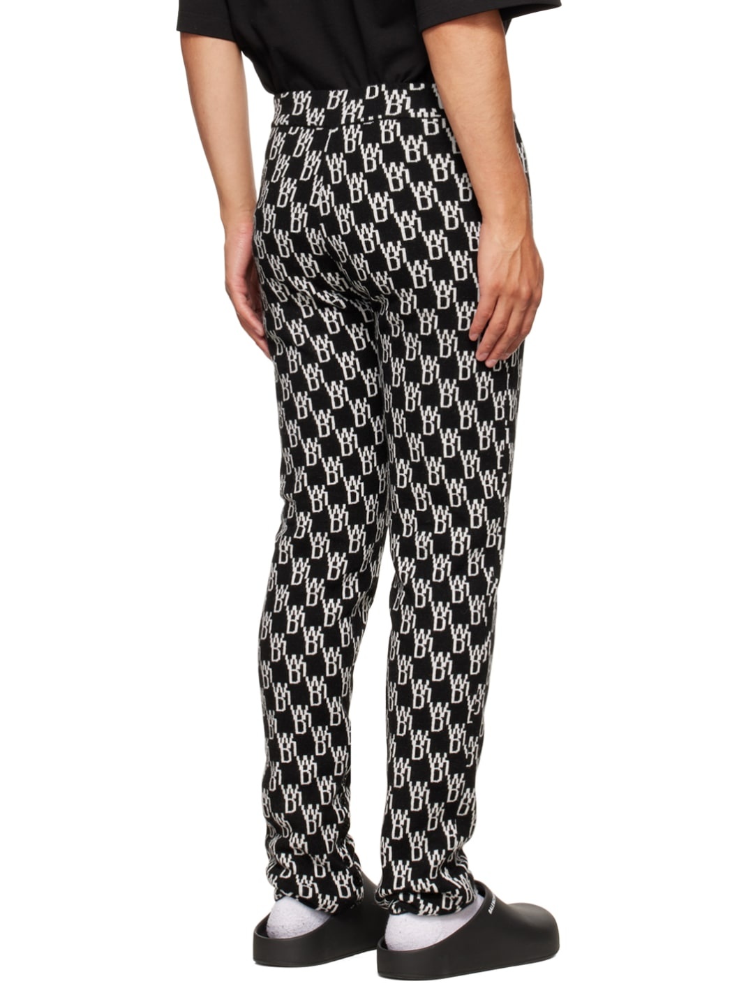 Black Jacquard Lounge Pants - 3