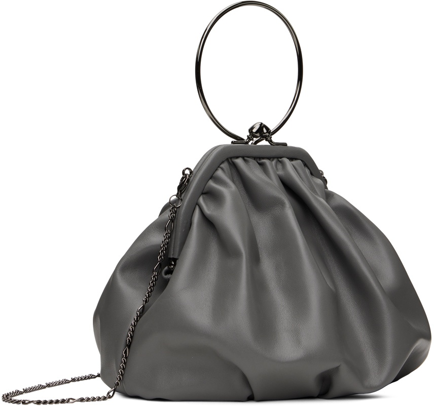 Gray discord Clasp Drape Bag - 2
