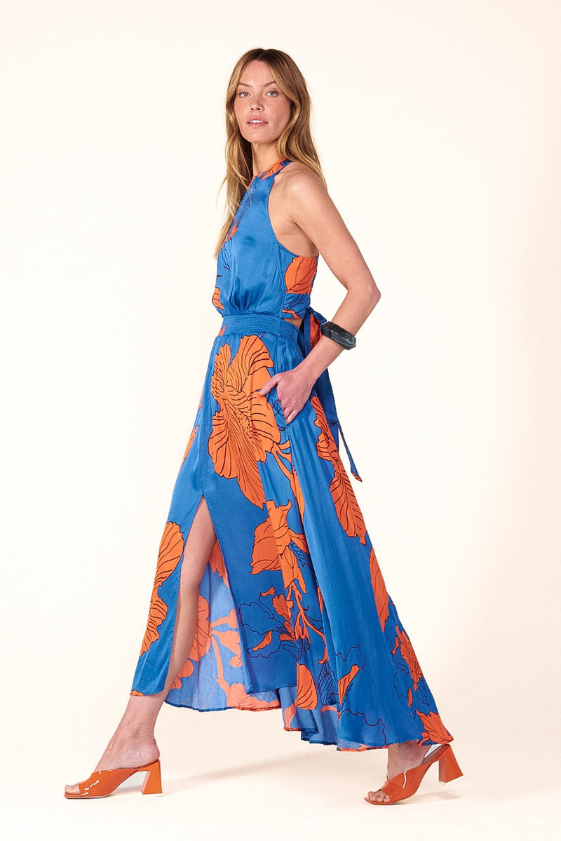 Long Dress Clea - Blue Hibiscus 4