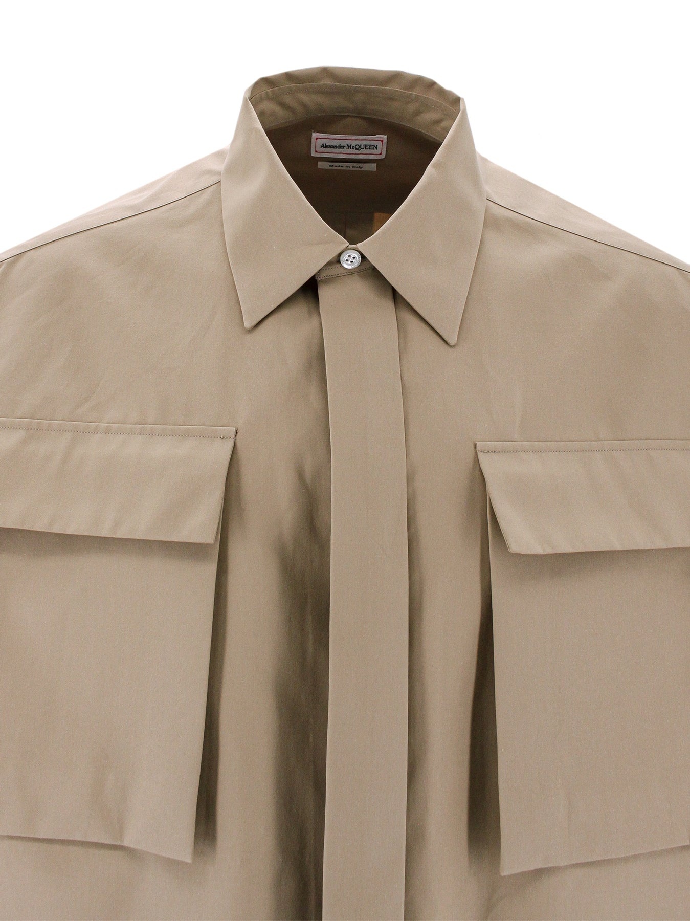 Cotton shirt with military pockets - 3