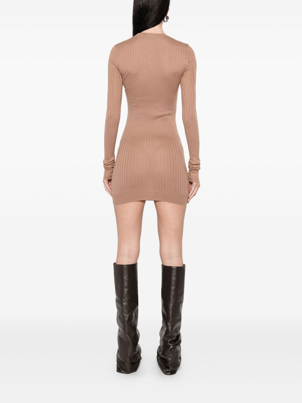 chunky-ribbed mini dress - 4