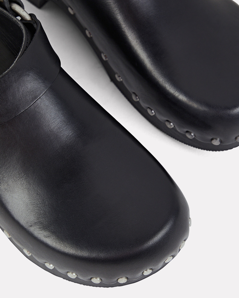 70s Studded Leather Slingback Clogs 4