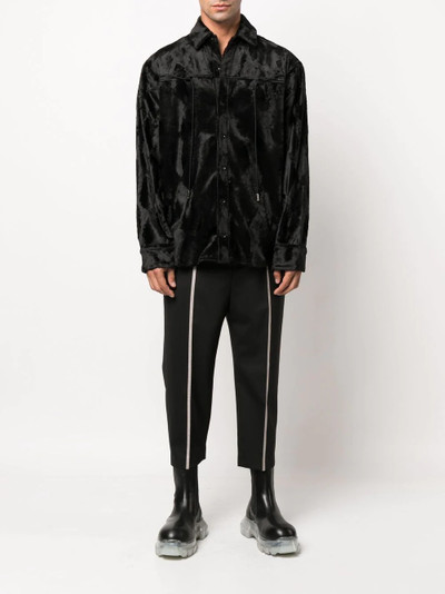 Rick Owens side-stripe cropped trousers outlook